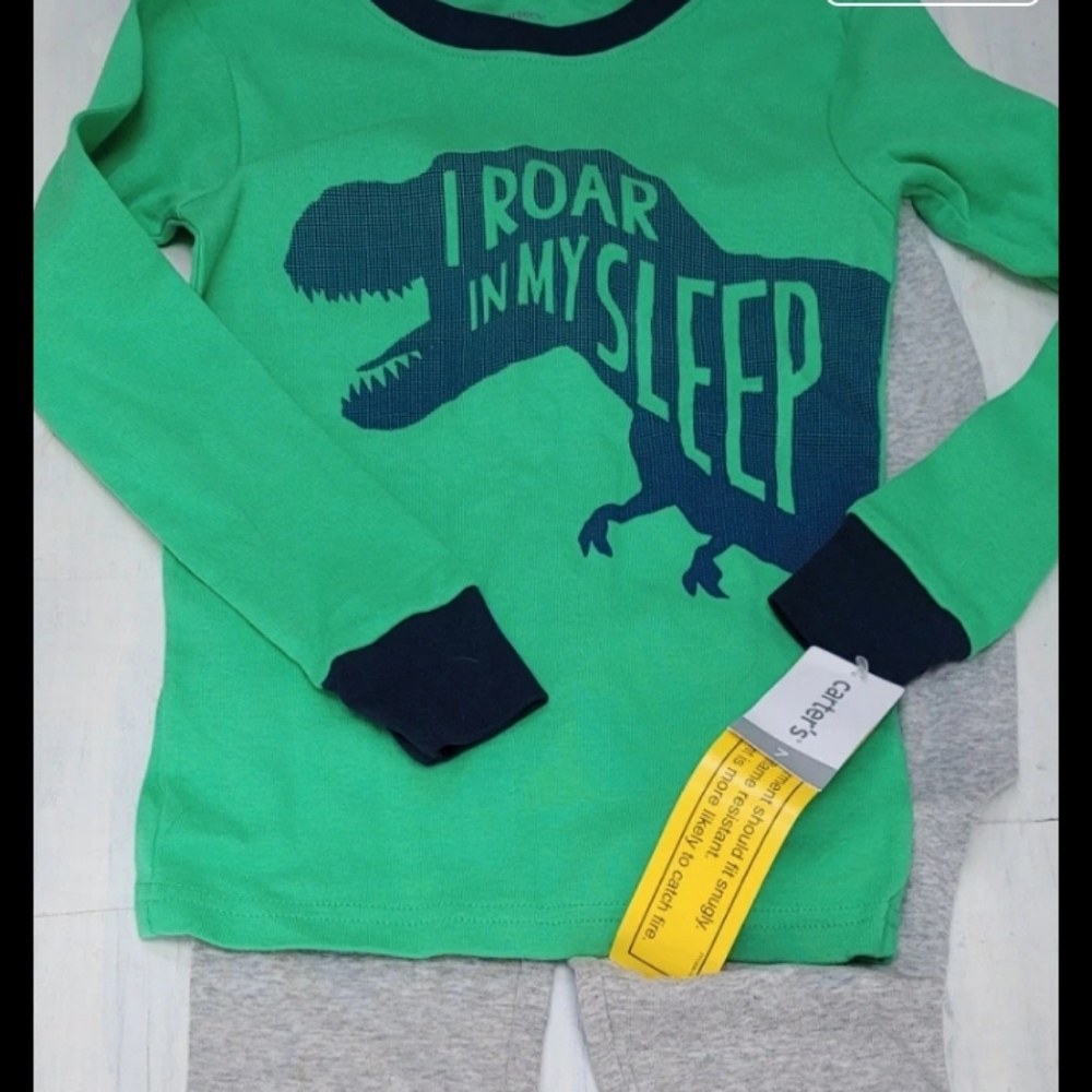 Boys Size 7 NWT Carters Dinosaur PAJAMAS